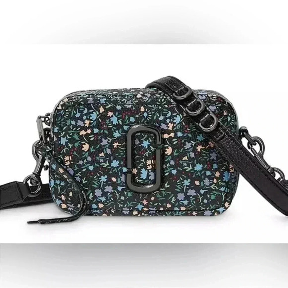 NWT Marc Jacobs Softshot Crossbody Bag Black Multi Floral - Picture 1 of 8